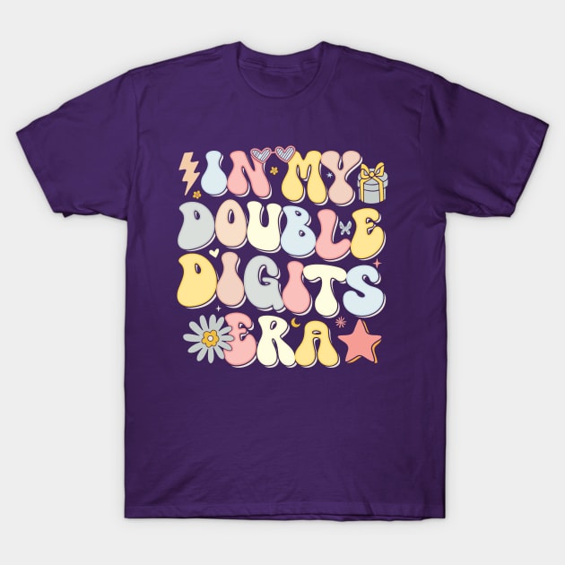 In My Double Digits Era Retro 10 Year Old 10th Birthday Girl T-Shirt by BioLite